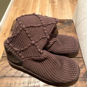 UGG dark brown classic knit boot- size 9